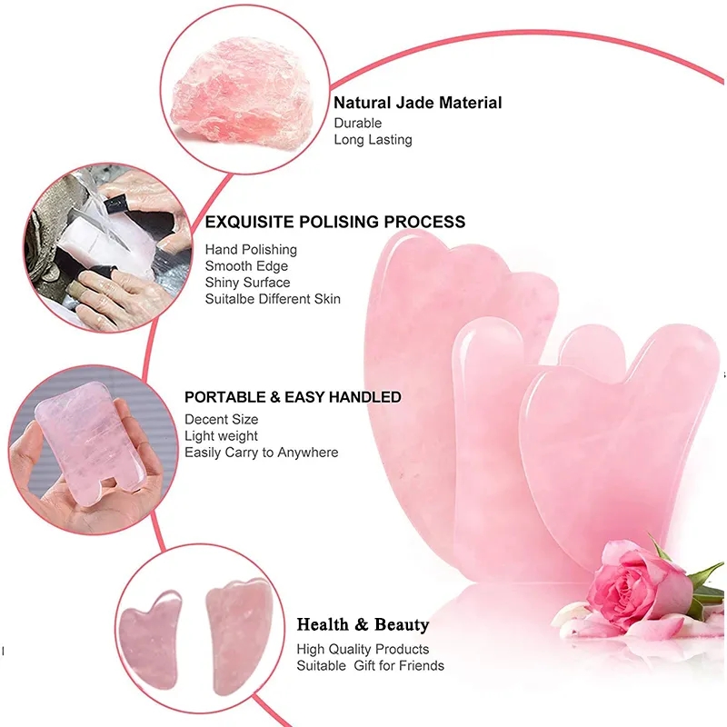 Rose Quartz Gouache Scraper Fa - Jade Roller Stone ulasan dan harga