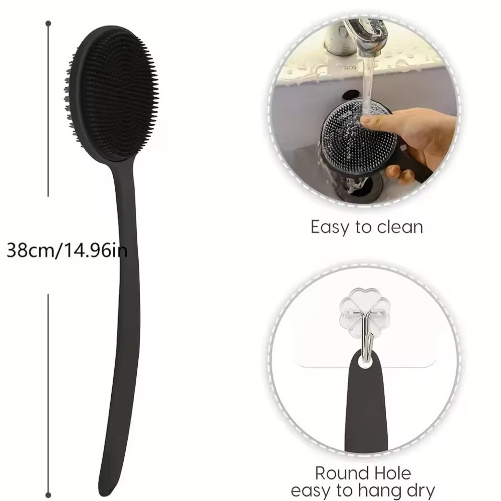1pc Silicone Back Scrubber Bru - Dry Brush Body ulasan dan harga