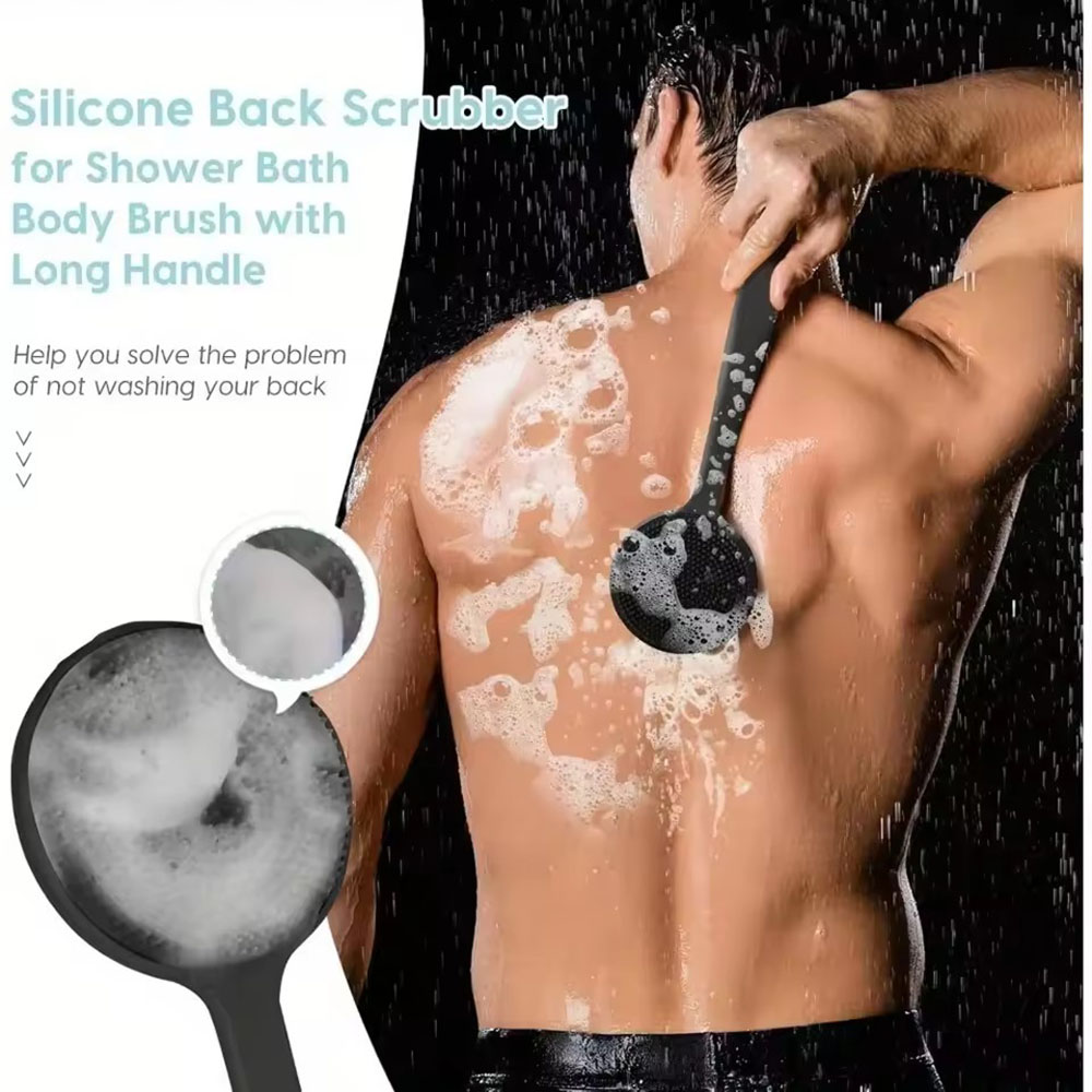 1pc Silicone Back Scrubber Bru - Dry Brush Body ulasan dan harga