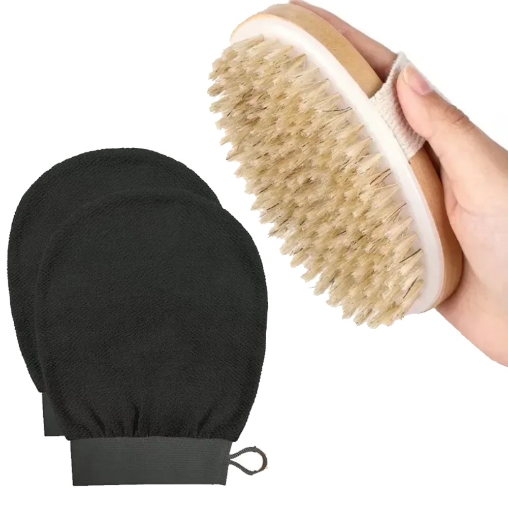 2Pcs Body Exfoliator Kit Dry B - Dry Brush Body ulasan dan harga